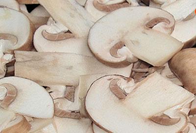 Срез свежих шампиньонов