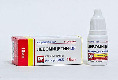 Капли для глаз левомицетин
