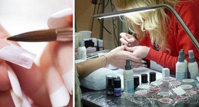 Работа мастера по наращиванию ногтей