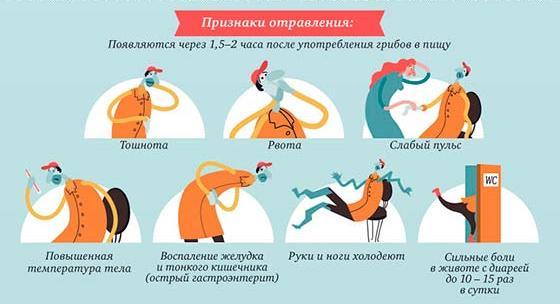 Признаки отравления грибами