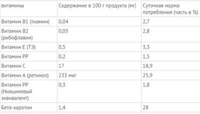 Витаминный состав терна